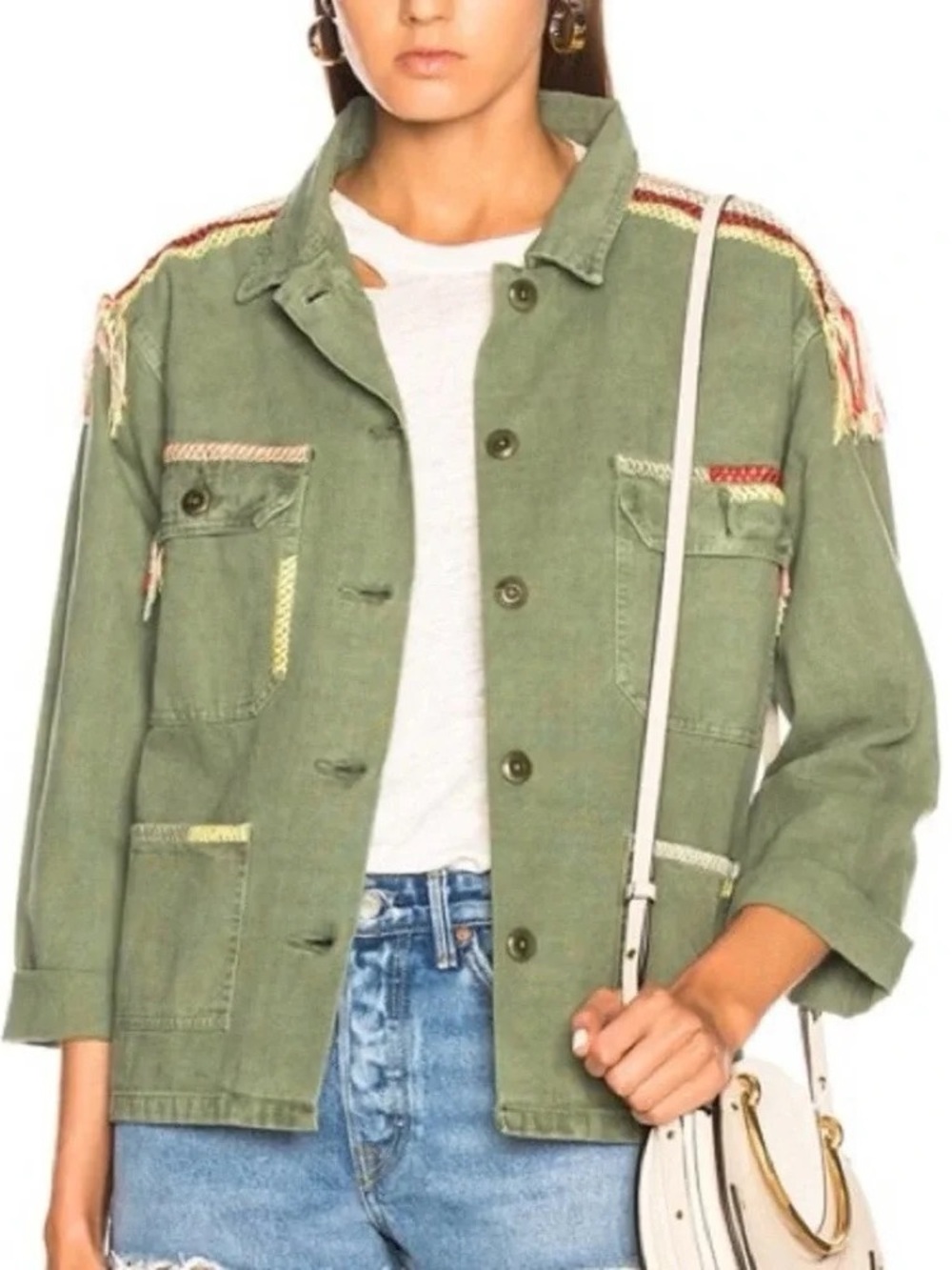 THE GREAT Sergeant Embroidered Shacket Jacket S